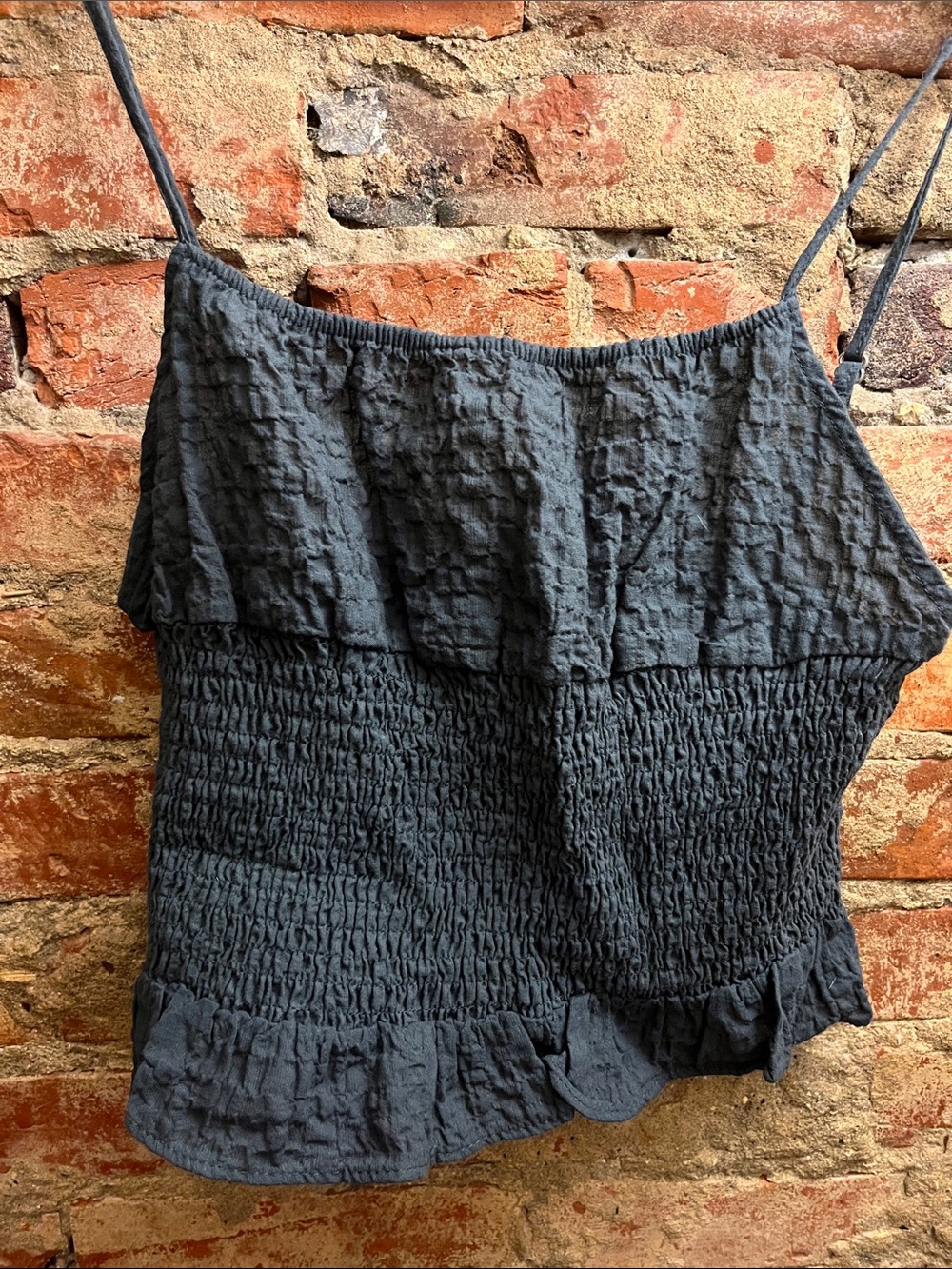 Zara Blue Smocked Ruffle Cami - Picture 5 of 5
